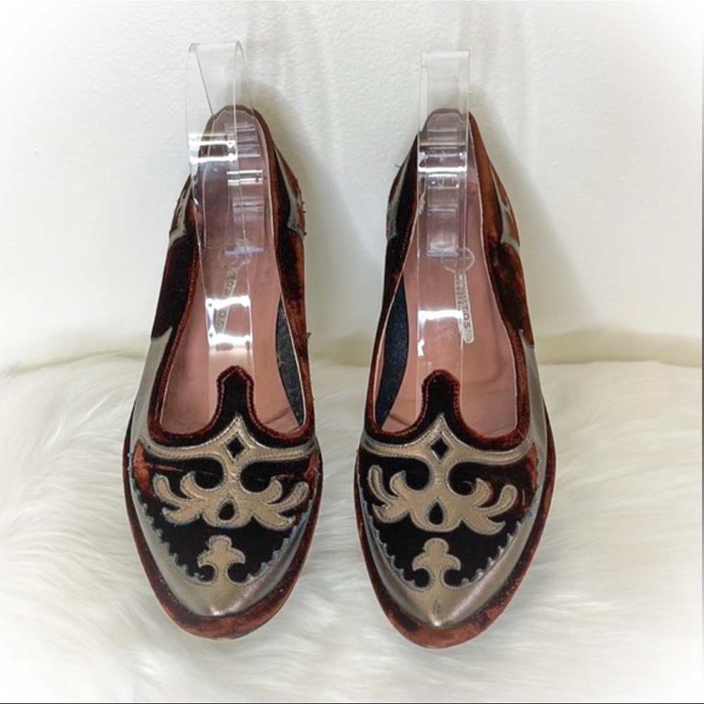 💕Beautiful Velvet Mules Pointed Toe Kitten Heels💕